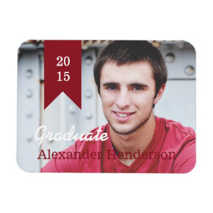 Flexible Magnet de Faire-part photo Red Graduation