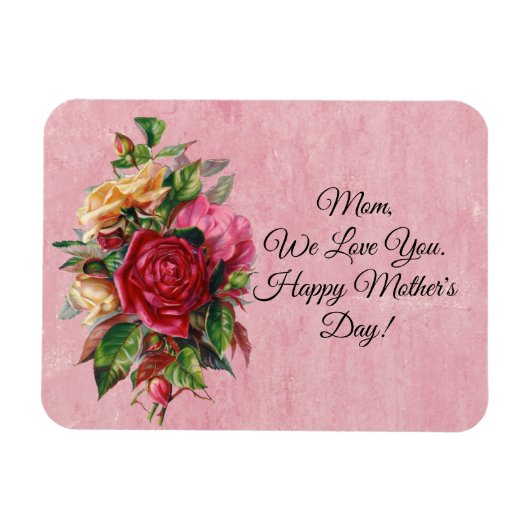 Flexible Magnet de la fête des mères roses (Horizontal)