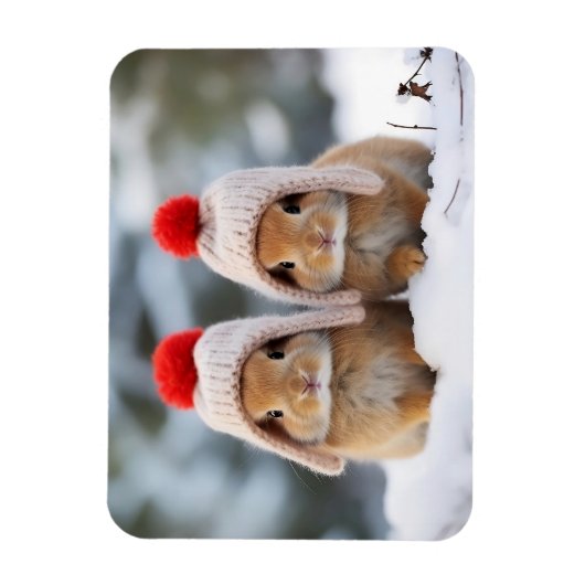 Flexible Magnet de lapins de neige (Vertical)