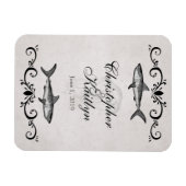 Flexible Magnet de Mariage personnalisé de requins et médus (Horizontal)