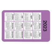 Flexible Magnet de mini calendrier pourpre 2023 (Horizontal)