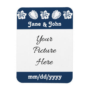 Flexible Magnet de mise en garde Hibiscus Tropical en Navy