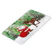 Flexible Magnet de Noël avec Père Noël et Cerfs (Côté Gauche)