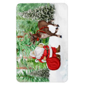 Flexible Magnet de Noël avec Père Noël et Cerfs (Vertical)