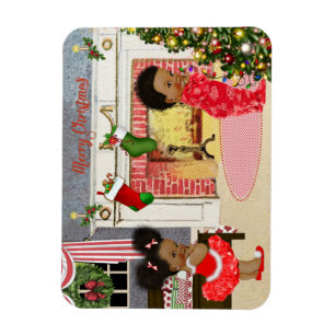 Flexible Magnet de Noël pour enfants d'Afrique et d'Amériqu