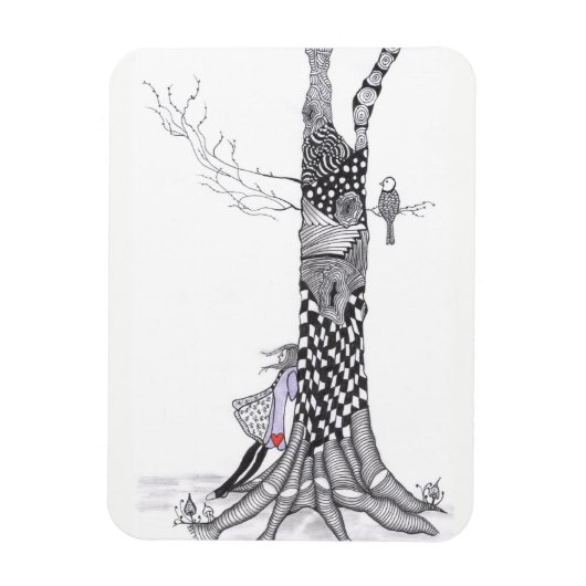 Flexible Magnet de petite fille mignon 3" x 4" (Vertical)