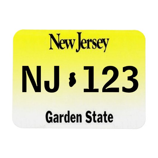 Flexible Magnet de plaque de licence NJ (Horizontal)