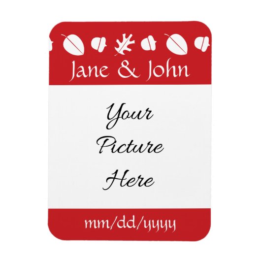 Flexible Magnet de rappel de date de mariage Feuilles d'aut (Vertical)