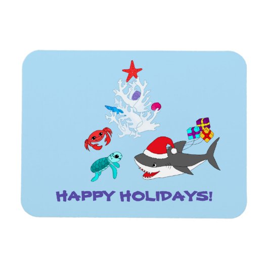 Flexible Magnet de requin de vacances mignon (Horizontal)