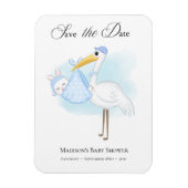 Flexible Magnet de Sauvegarde de Date Bébé Garçon Cigogne B (Vertical)