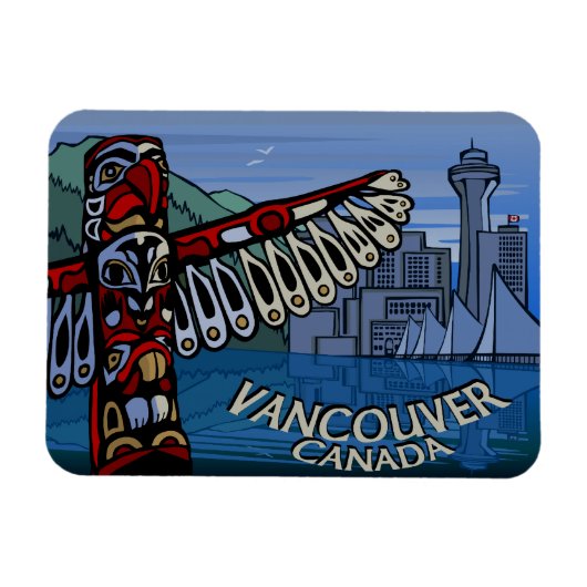 Flexible Magnet de souvenirs de Vancouver Totem Pole Landma (Horizontal)