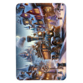 Flexible Magnet de train de Noël lunatique (Vertical)