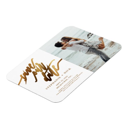 Flexible Magnet d'invitation de script Gold Elegant (Côté Gauche)