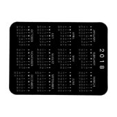 Flexible Magnet du calendrier 2018 - Noir - (année de polic (Horizontal)