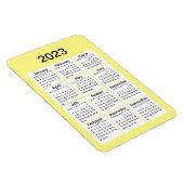 Flexible Magnet du mini calendrier jaune 2023 (Côté Droit)