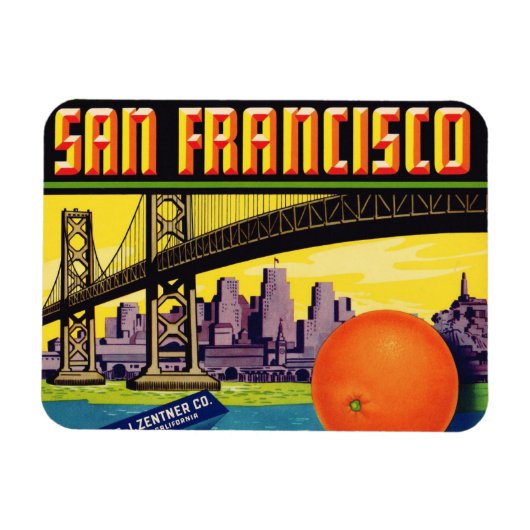 Flexible Magnet Étiquette de San Francisco Citrus (Horizontal)