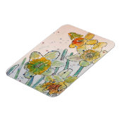 Flexible Magnet Fleur de Narcisse Jaune Aquarelle (Côté Gauche)