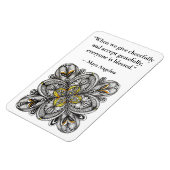 Flexible Magnet Fleur Ouverte Doodle avec Citation de Génér (Côté Gauche)