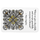 Flexible Magnet Fleur Ouverte Doodle avec Citation de Génér (Horizontal)