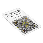 Flexible Magnet Fleur Ouverte Doodle avec Citation de Génér (Côté Droit)