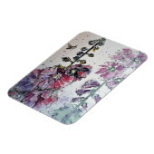 Flexible Magnet Fleurs Florales Rose Malva Aquarelle (Côté Gauche)