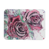 Flexible Magnet Fleurs Rose Rouge Aquarelle (Horizontal)