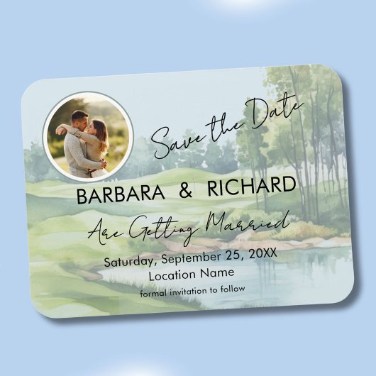 Flexible MAGNET Golf Theme Photo Wedding Save the Date