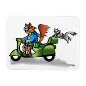 Flexible Magnet Kitty Scoots (Horizontal)