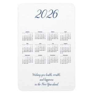 Flexible Magnet mensuel du calendrier 2026 avec devis