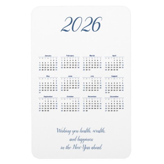 Flexible Magnet mensuel du calendrier 2026 avec devis (Vertical)