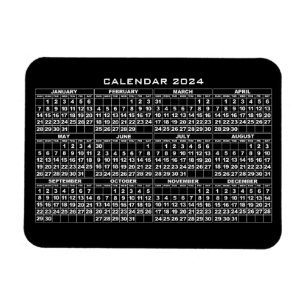 Flexible Magnet noir 2024 Calendrier