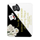 Flexible MAGNET Noir & Blanc Mariage Enregistrer la date (Vertical)