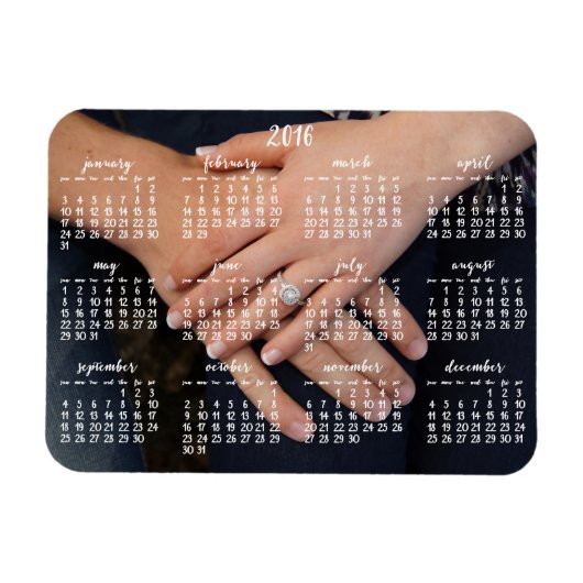 Flexible Magnet photo 2016 Calendrier magnétique (Horizontal)