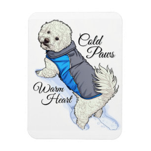 Flexible Magnet Photo Bichon à Neige à Cœur Chaud