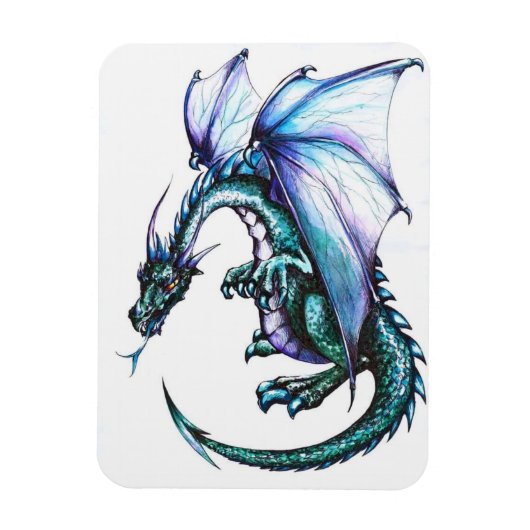 Flexible Magnet photo Blue Dragon 3"x4" (Vertical)