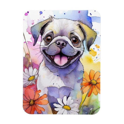 Flexible Magnet photo de chien carlin (Vertical)