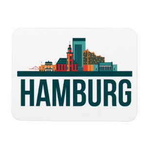 Flexible Magnet photo de Hambourg Allemagne Skyline