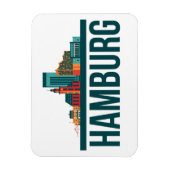 Flexible Magnet photo de Hambourg Allemagne Skyline (Vertical)