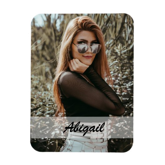 Flexible Magnet photo et nom personnalisé (Vertical)