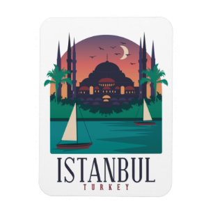 Flexible Magnet photo vintage Istanbul Turquie Skyline