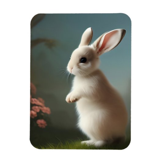 Flexible Magnet Portrait de lapin mignon (Vertical)