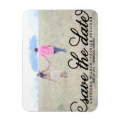 Flexible Magnet Réservez la date photo de script noir (Vertical)