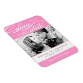 Flexible Magnet Réservez la date rose et blanc (Côté Droit)