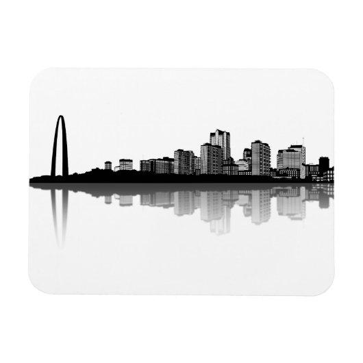 Flexible Magnet Skyline de St. Louis (b/w) (Horizontal)