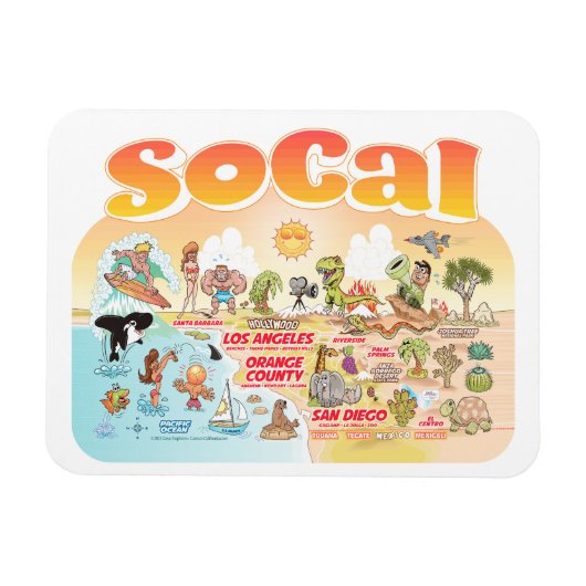 Flexible Magnet souvenir SoCal ensoleillé (Horizontal)