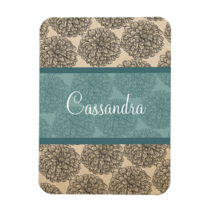 Flexible Magnet turquoise Vintage Zinnia Premium