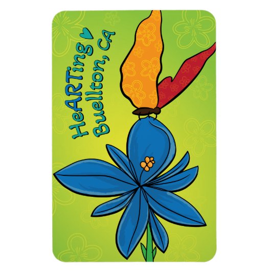 Flexible Magnet - Violet(te) et un papillon - Buellton.Art (Vertical)