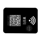 Flexible Magnet WiFi noir élégant avec logo et code QR simp (Horizontal)