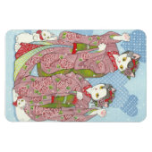 Flexible Maiko Maneki Neko Bonne Chance Kimono Chats Magnet (Horizontal)