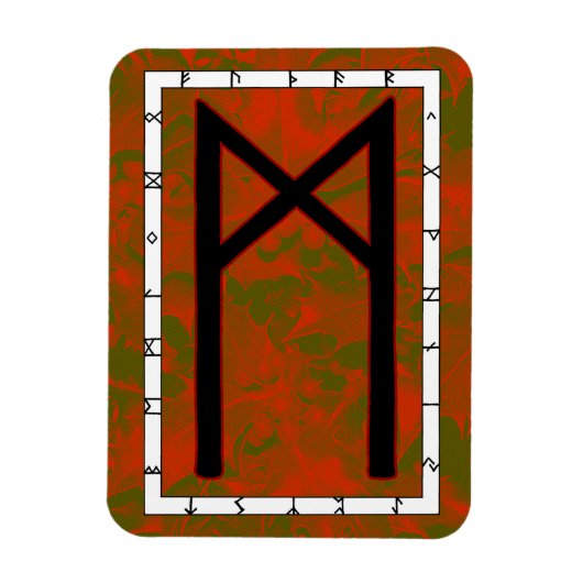 Flexible Mannaz Viking Rune Magnet - Humanité ! (Vertical)